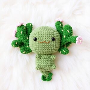 Cactus Axolotl Amigurumi Crochet Pattern - Adorable DIY Stuffed Animal Toy - Instant Download PDF