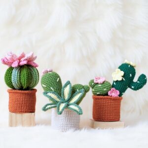 Cactus Bloom Pots Amigurumi Crochet Patterns - Charming DIY Potted Plants - Instant Download PDF