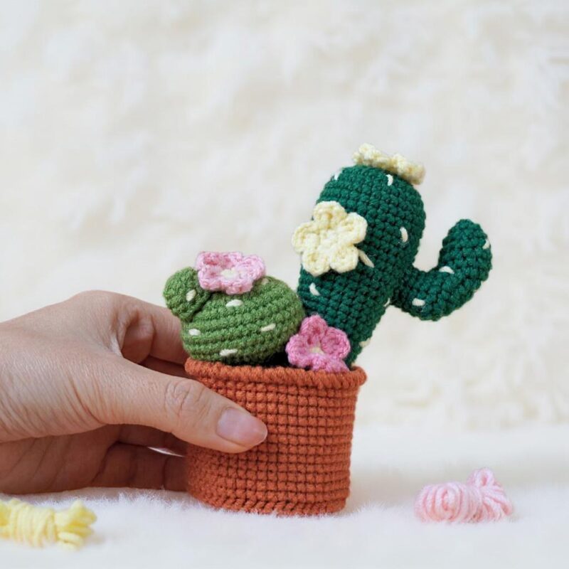 Cactus Bloom Pots Amigurumi Crochet Patterns - Charming DIY Potted Plants - Instant Download PDF - Image 2