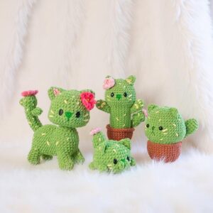 Cactus Cat Amigurumi Crochet Pattern - Adorable DIY Stuffed Animal Toy - Instant Download PDF