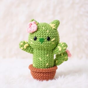 Cactus Cat Amigurumi Crochet Pattern - Adorable DIY Stuffed Animal Toy - Instant Download PDF