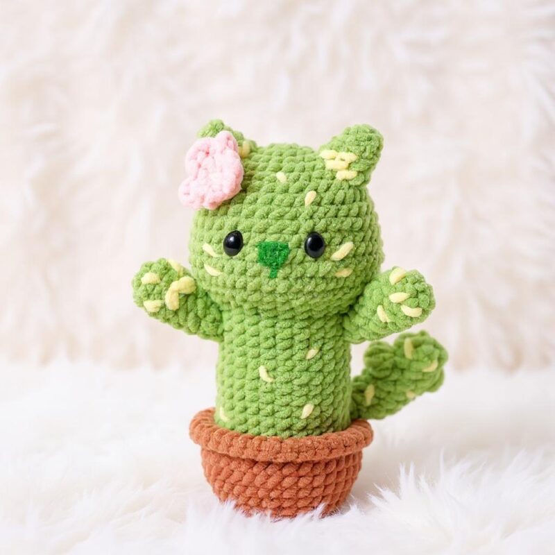 Cactus Cat Amigurumi Crochet Pattern - Adorable DIY Stuffed Animal Toy - Instant Download PDF - Image 2