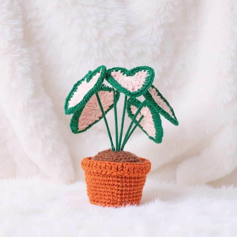 Caladium Plant Amigurumi Crochet Pattern - Realistic DIY Potted Plant Decor - Instant Download PDF - Image 2