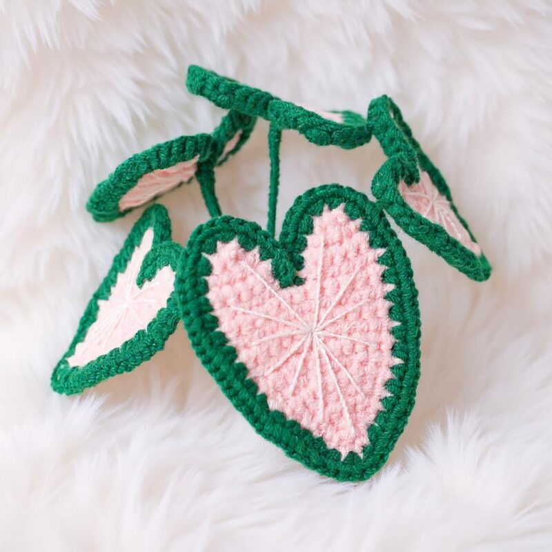 Caladium Plant Amigurumi Crochet Pattern - Realistic DIY Potted Plant Decor - Instant Download PDF - Image 4
