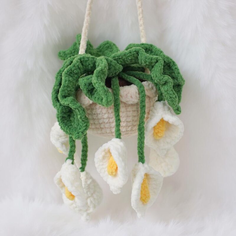 Calla Lily Basket Amigurumi Crochet Pattern - Elegant DIY Floral Home Decor - Instant Download PDF - Image 3