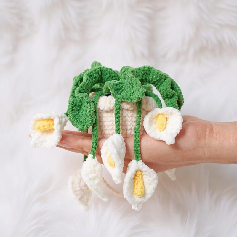 Calla Lily Basket Amigurumi Crochet Pattern - Elegant DIY Floral Home Decor - Instant Download PDF - Image 5