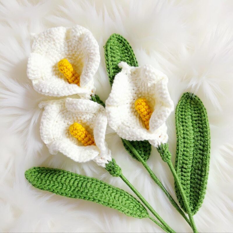 Calla Lily Flowers Crochet Pattern - Elegant DIY Flower Bouquet & Decor - Instant Download PDF