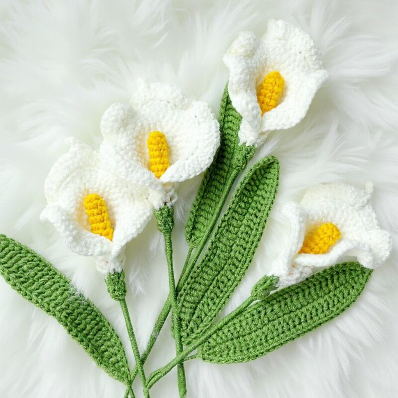 Calla Lily Flowers Crochet Pattern - Elegant DIY Flower Bouquet & Decor - Instant Download PDF - Image 5