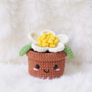 Camellia Flower Pot Amigurumi Crochet Pattern - Charming DIY Potted Plant - Instant Download PDF