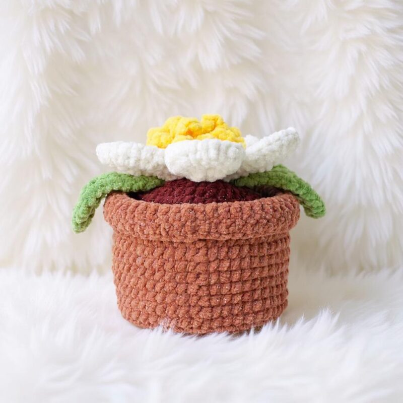 Camellia Flower Pot Amigurumi Crochet Pattern - Charming DIY Potted Plant - Instant Download PDF - Image 3