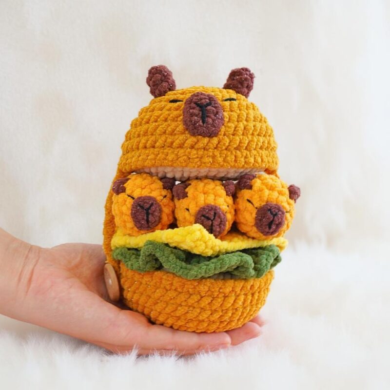 Capyburger Amigurumi Crochet Pattern - Adorable DIY Stuffed Animal Toy - Instant Download PDF - Image 2