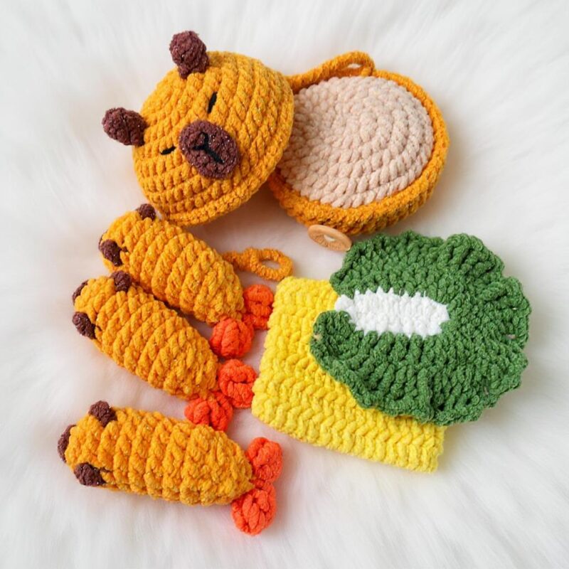 Capyburger Amigurumi Crochet Pattern - Adorable DIY Stuffed Animal Toy - Instant Download PDF - Image 4