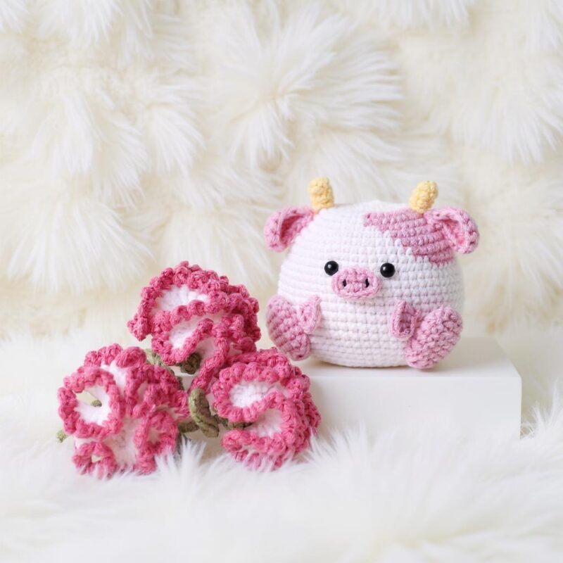 Carnation Cow Pot Amigurumi Crochet Pattern - Adorable DIY Stuffed Animal Toy - Instant Download PDF - Image 3