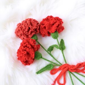Carnation Flower Amigurumi Crochet Pattern - Beautiful DIY Flower Bouquet - Instant Download PDF