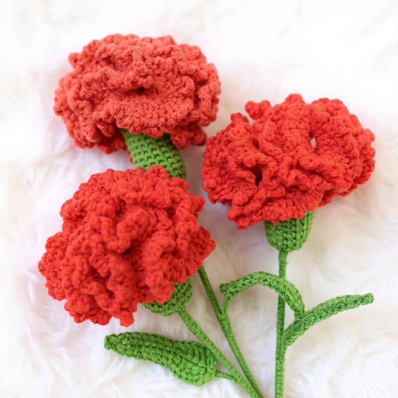 Carnation Flower Amigurumi Crochet Pattern - Beautiful DIY Flower Bouquet - Instant Download PDF - Image 3