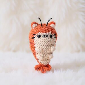 Fried Shrimp Cat Amigurumi Crochet Pattern - Adorable DIY Stuffed Animal Toy - Instant Download PDF