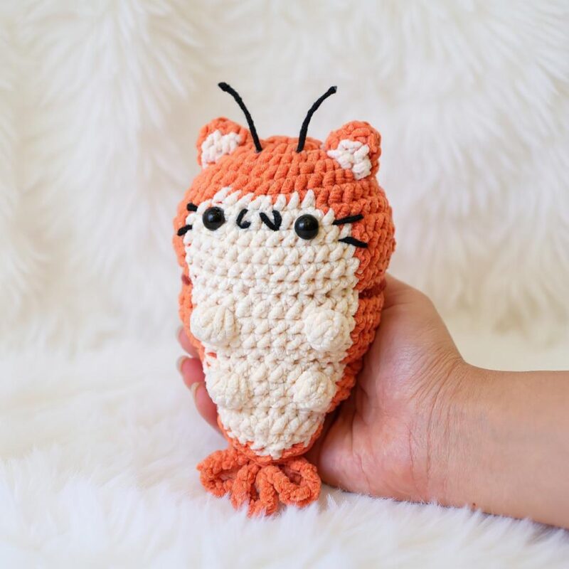 Fried Shrimp Cat Amigurumi Crochet Pattern - Adorable DIY Stuffed Animal Toy - Instant Download PDF - Image 2