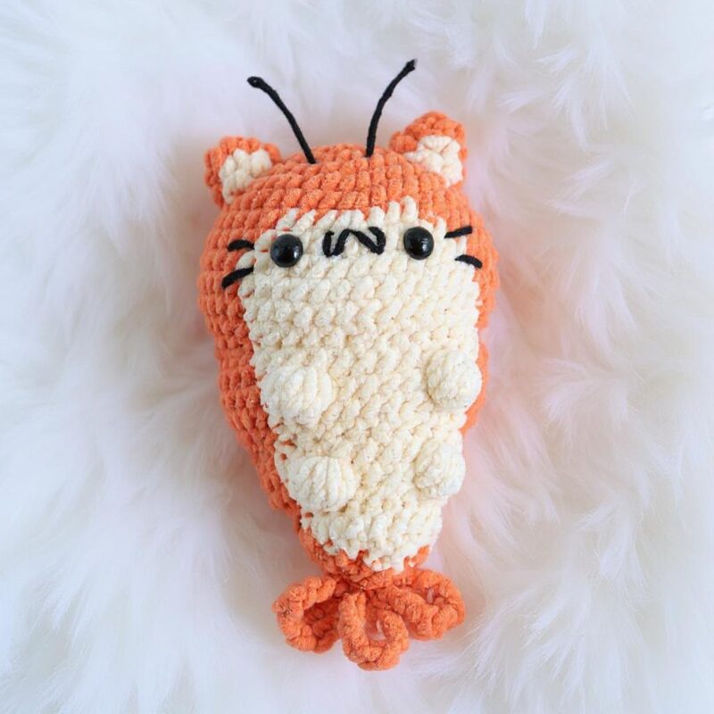 Fried Shrimp Cat Amigurumi Crochet Pattern - Adorable DIY Stuffed Animal Toy - Instant Download PDF - Image 3