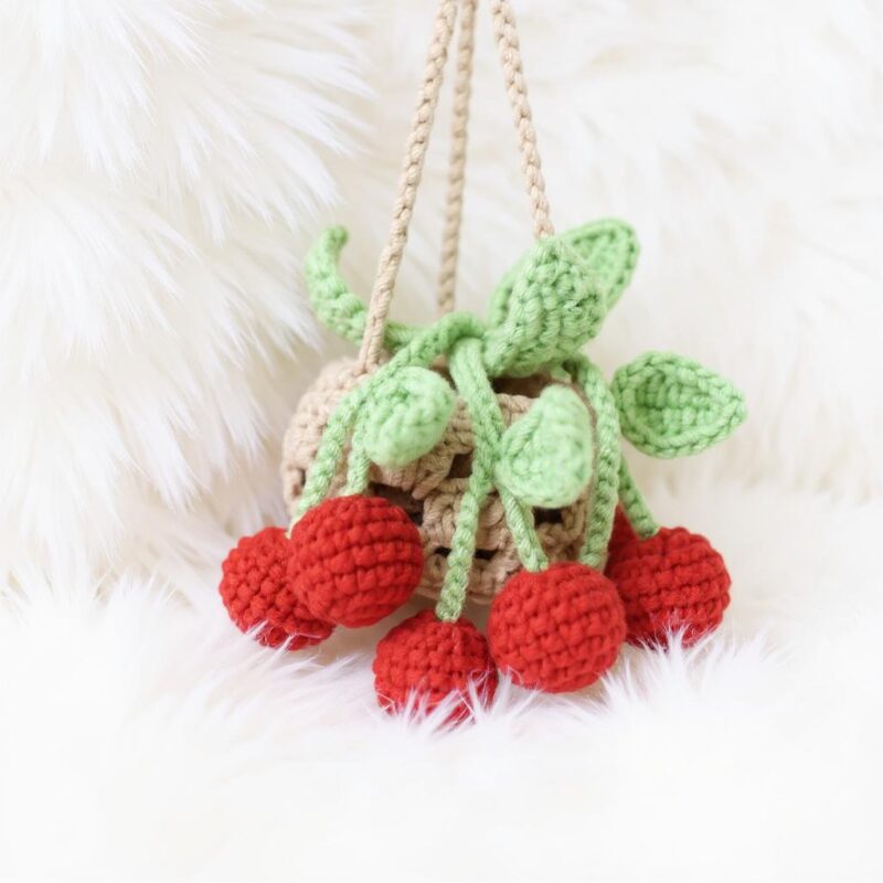 Cherry Basket Amigurumi Crochet Pattern - Adorable DIY Play Food & Decor - Instant Download PDF - Image 5