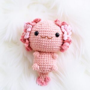 Cherry Blossom Axolotl Amigurumi Crochet Pattern - Adorable DIY Stuffed Animal Toy - Instant Download PDF