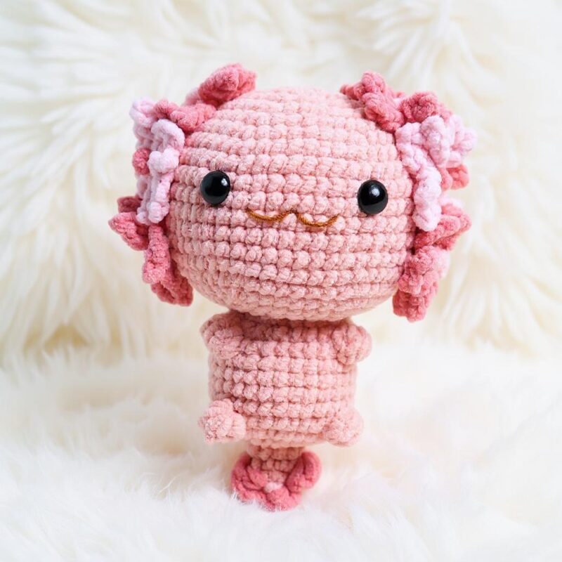 Cherry Blossom Axolotl Amigurumi Crochet Pattern - Adorable DIY Stuffed Animal Toy - Instant Download PDF - Image 2