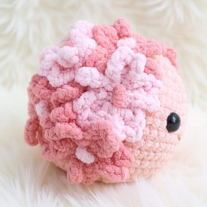 Cherry Blossom Axolotl Amigurumi Crochet Pattern - Adorable DIY Stuffed Animal Toy - Instant Download PDF - Image 3