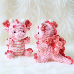 Cherry Blossom Dragon Amigurumi Crochet Pattern - Whimsical DIY Stuffed Animal Toy - Instant Download PDF