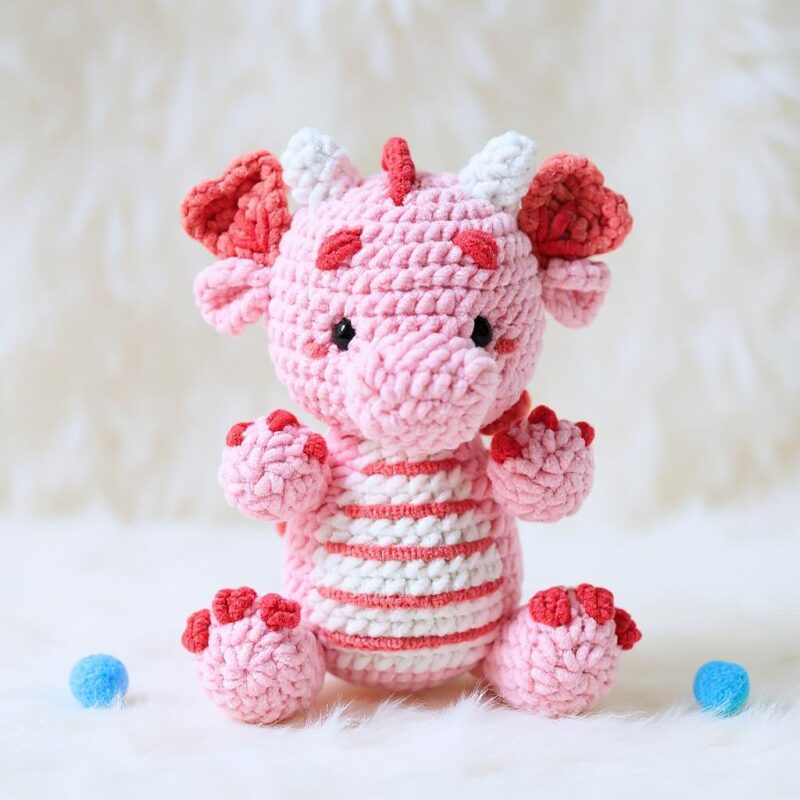 Cherry Blossom Dragon Amigurumi Crochet Pattern - Whimsical DIY Stuffed Animal Toy - Instant Download PDF - Image 2