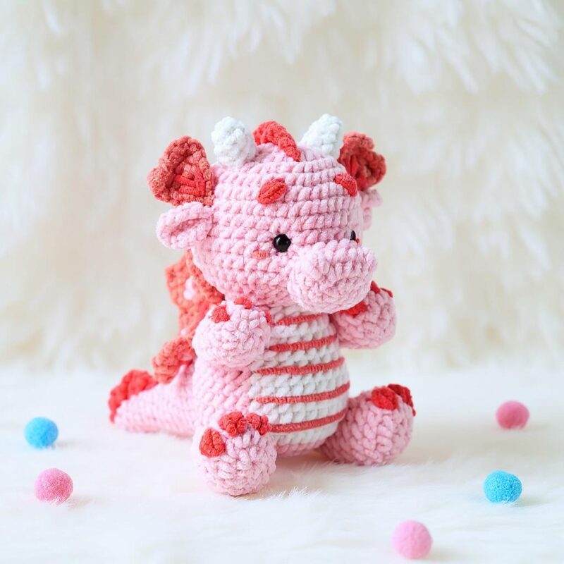 Cherry Blossom Dragon Amigurumi Crochet Pattern - Whimsical DIY Stuffed Animal Toy - Instant Download PDF - Image 3