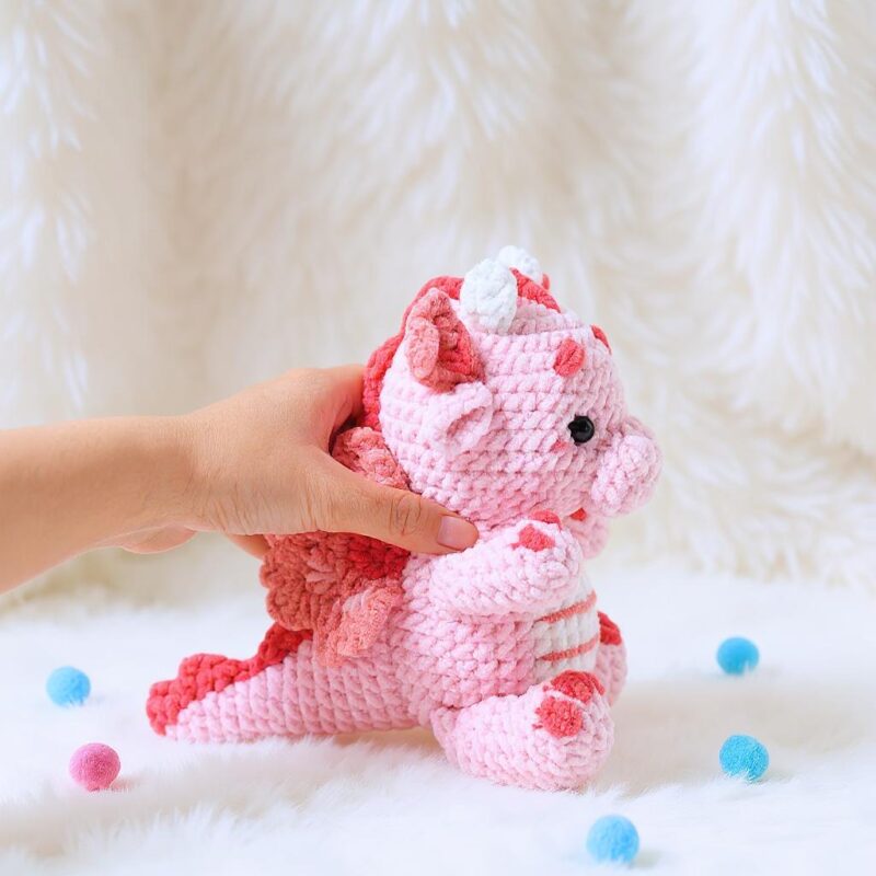 Cherry Blossom Dragon Amigurumi Crochet Pattern - Whimsical DIY Stuffed Animal Toy - Instant Download PDF - Image 4