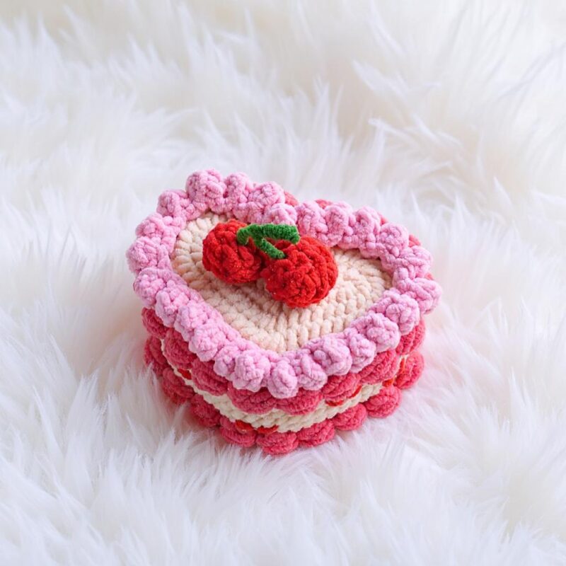 Cherry Cake Amigurumi Crochet Pattern - Yummy DIY Play Food Toy - Instant Download PDF