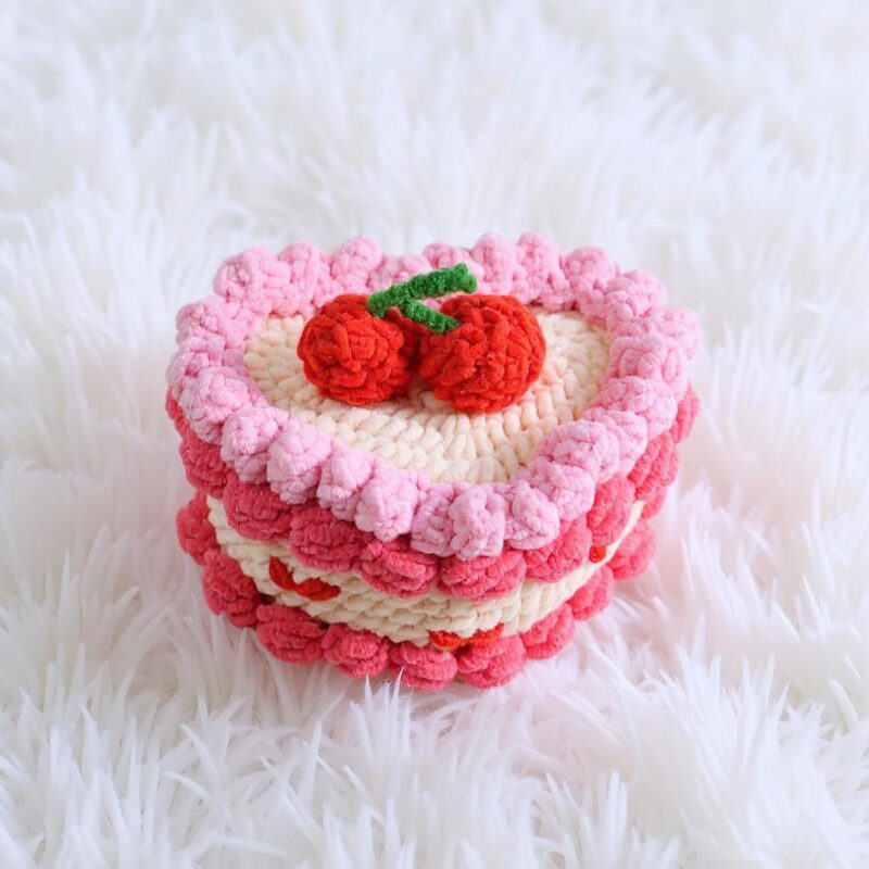 Cherry Cake Amigurumi Crochet Pattern - Yummy DIY Play Food Toy - Instant Download PDF - Image 2
