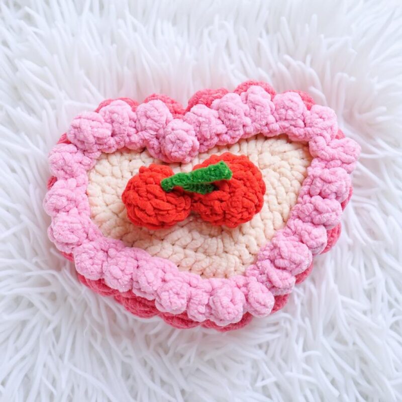 Cherry Cake Amigurumi Crochet Pattern - Yummy DIY Play Food Toy - Instant Download PDF - Image 4
