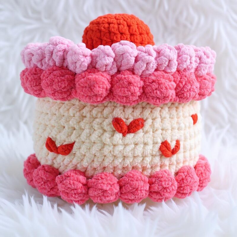 Cherry Cake Amigurumi Crochet Pattern - Yummy DIY Play Food Toy - Instant Download PDF - Image 5