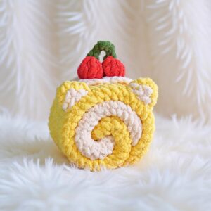 Cherry Cat Swiss Roll Amigurumi Crochet Pattern - Adorable DIY Stuffed Animal Toy - Instant Download PDF