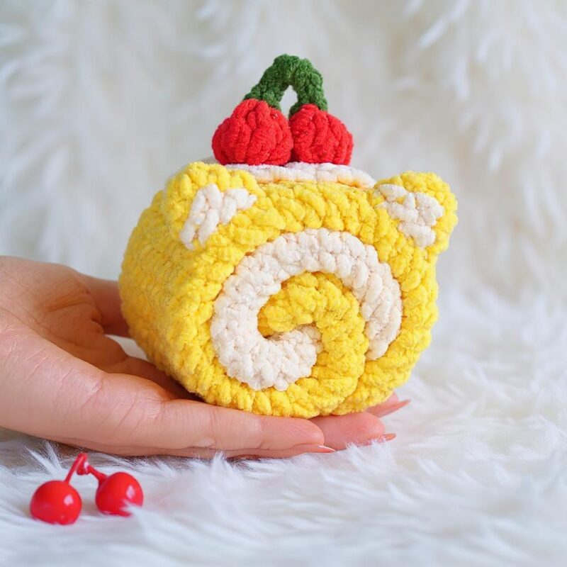 Cherry Cat Swiss Roll Amigurumi Crochet Pattern - Adorable DIY Stuffed Animal Toy - Instant Download PDF - Image 2