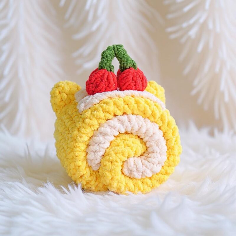 Cherry Cat Swiss Roll Amigurumi Crochet Pattern - Adorable DIY Stuffed Animal Toy - Instant Download PDF - Image 3