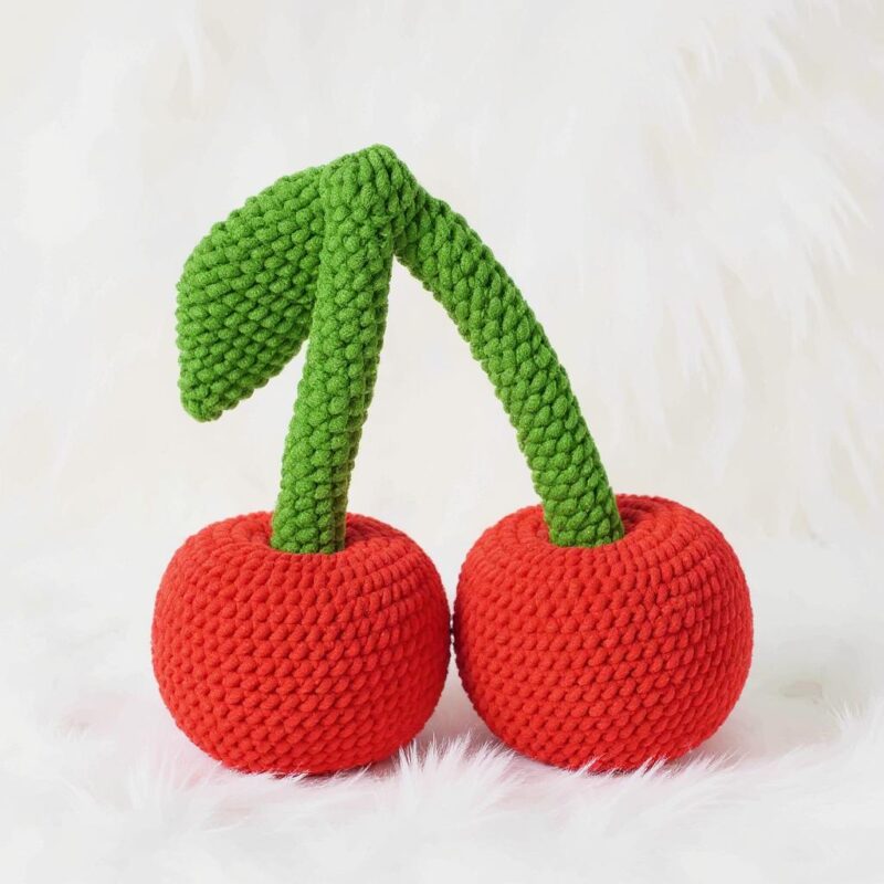 Sweet Cherry Pillow Amigurumi Crochet Pattern - Cute DIY Home Decor - Instant Download PDF - Image 5