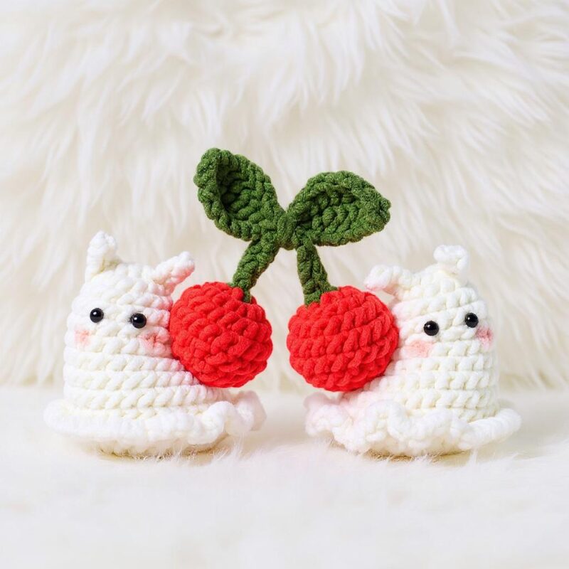 Cherry Snail Amigurumi Crochet Pattern - No-Sew - DIY Stuffed Animal Toy - Instant Download PDF - Image 2
