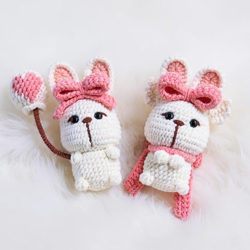 Chibi Puff Bunnies Amigurumi Crochet Pattern Bundle - Adorable DIY Stuffed Animal Toys - Instant Download PDF