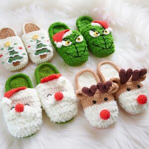 Kids' Christmas Slipper Crochet Pattern Bundle - Cozy & Festive DIY Handmade Gift - Instant Download PDF