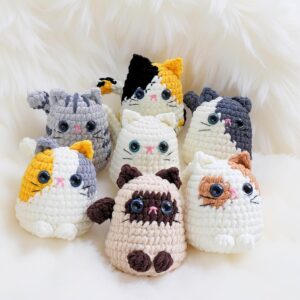 Chonky Cats Amigurumi Crochet Pattern Bundle - Adorable DIY Stuffed Animal Toy - Instant Download PDF