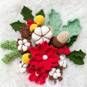 Christmas Cheer Bouquet Amigurumi Crochet Pattern - Festive DIY Holiday Flowers - Instant Download PDF