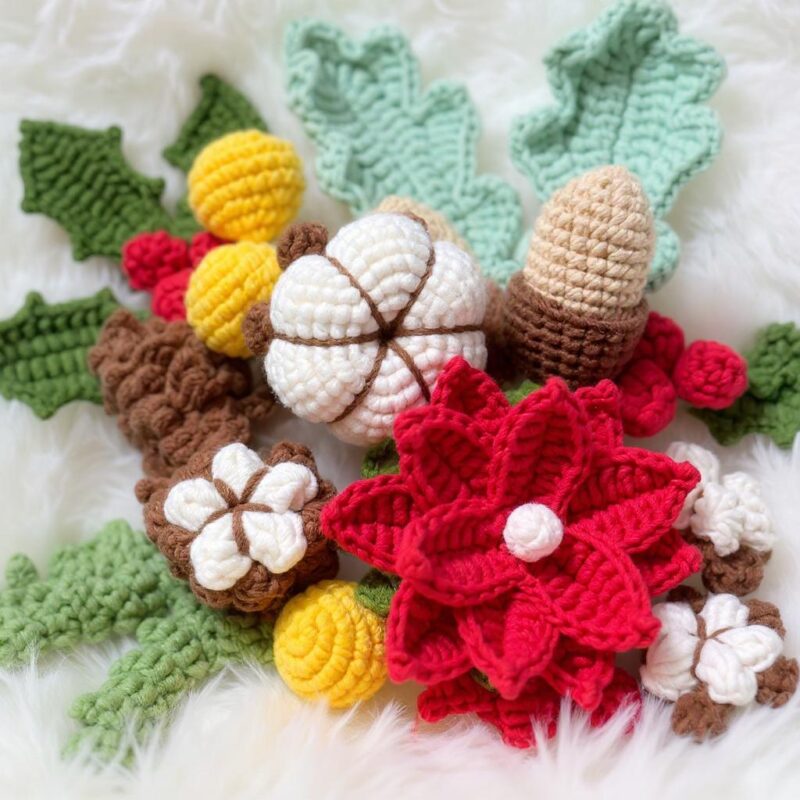 Christmas Cheer Bouquet Amigurumi Crochet Pattern - Festive DIY Holiday Flowers - Instant Download PDF - Image 4