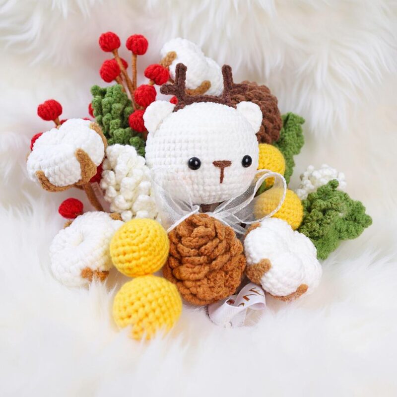 Christmas Flower Bouquet Amigurumi Crochet Pattern - Festive DIY Holiday Decor - Instant Download PDF - Image 2