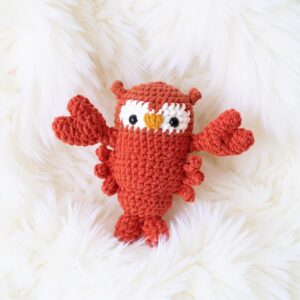 Clawed Lobster Owl Amigurumi Crochet Pattern - Whimsical - DIY Stuffed Animal Toy - Instant Download PDF