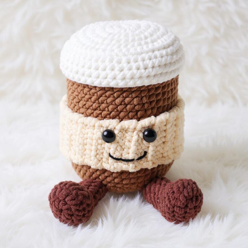 Coffee Cup Amigurumi Crochet Pattern - Cozy DIY Stuffed Toy - Instant Download PDF - Image 3