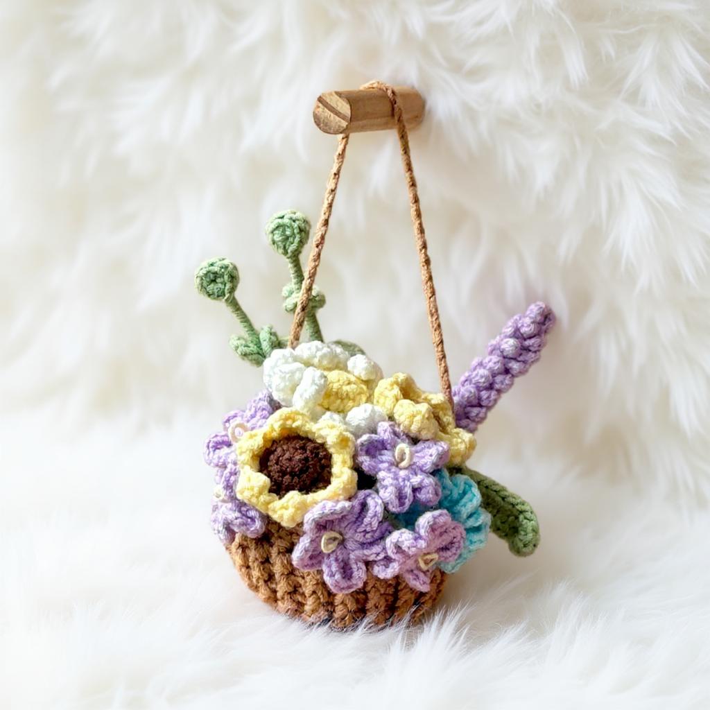 Bloom Basket Amigurumi Crochet Pattern - Colorful DIY Handmade Decor - Instant Download PDF