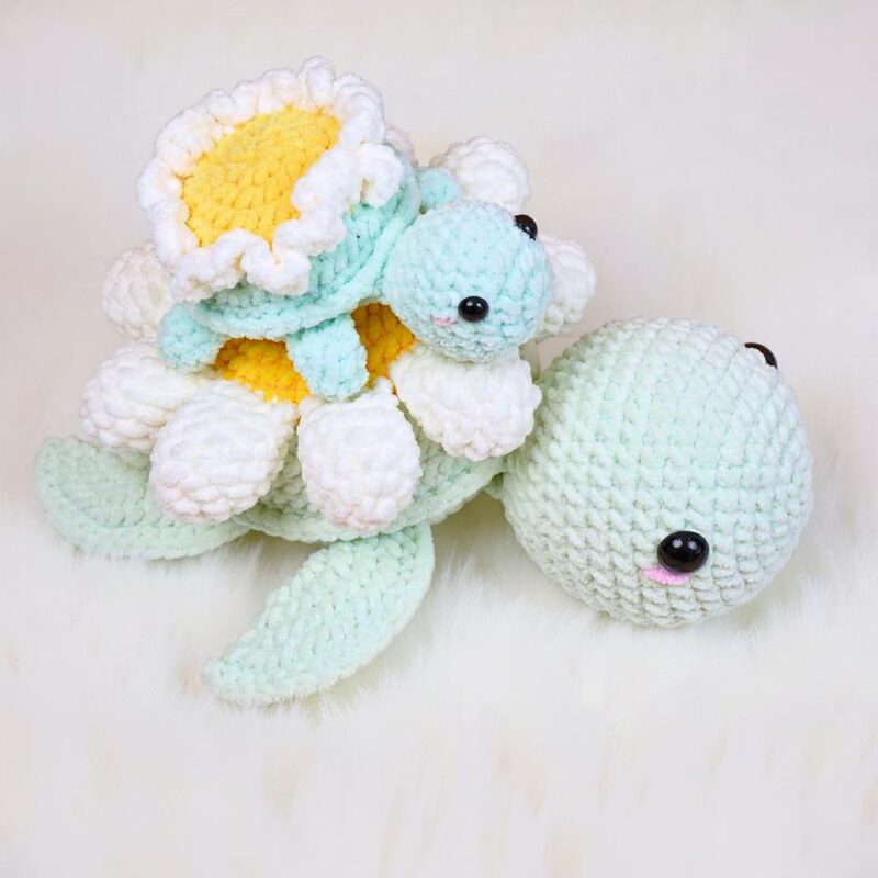 Daisy Back Turtle Amigurumi Crochet Pattern - Adorable No-Sew - DIY Stuffed Animal Toy - Instant Download PDF - Image 2