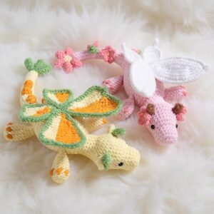 Petal Wing Dragons Amigurumi Crochet Pattern - Whimsical 2-in-1 Combo - DIY Stuffed Animal Toy - Instant Download PDF